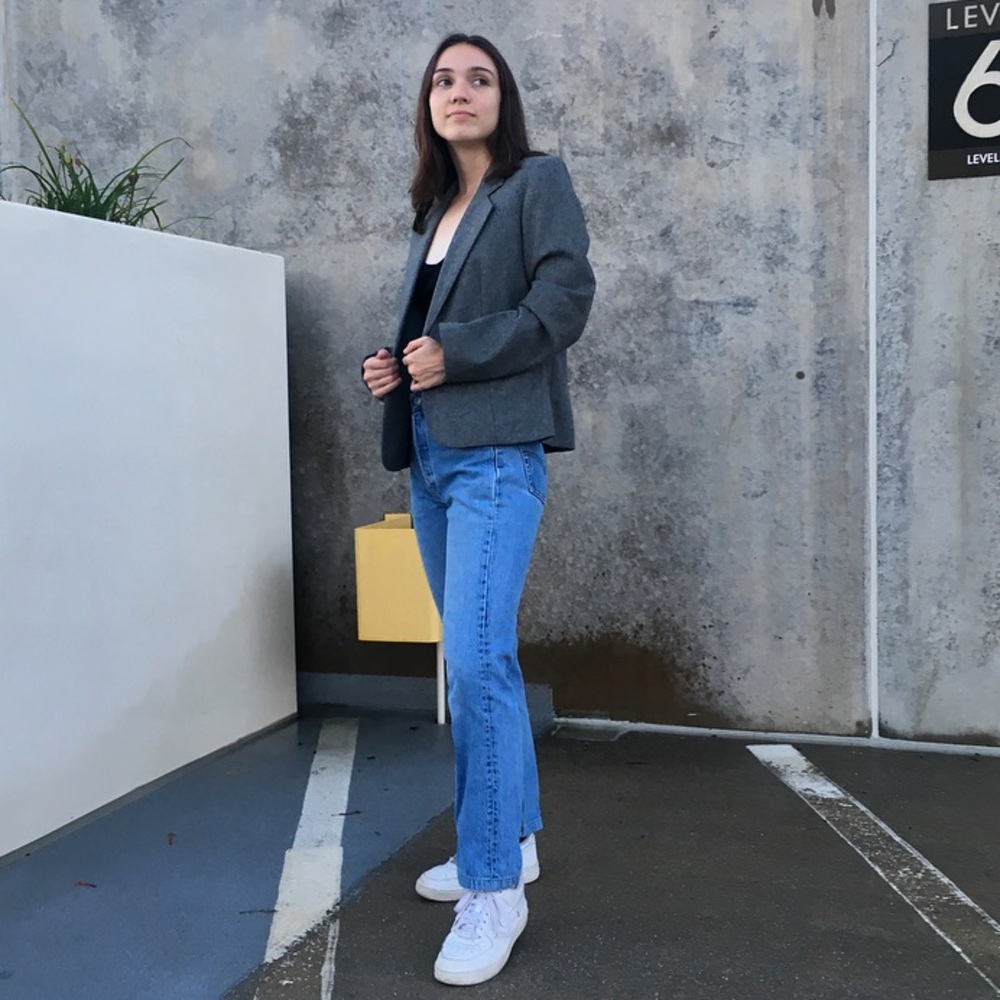 Vintage Grey Wool Blazer